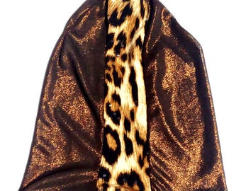 Closed Brown Shimmer Stocking Dreadlock Sock with Print Stripie (11 inches long)