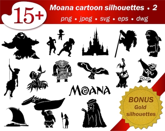 Download Disney svg Moana silhouette maui chicken pig castle Te Fiti