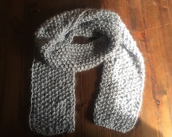 Light Blue Hand Knitted Scarf