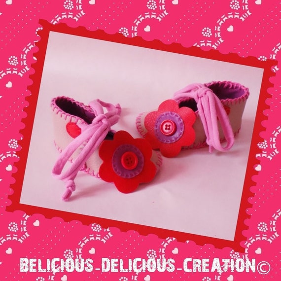 Original baby shoes! FLOWER POWER! Size 3-6 months belicious delicious creation beige leatherette