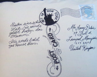 Vintage Style Post Card Pillow