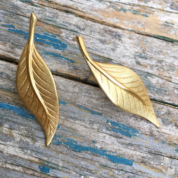 Leaf Earrings Gold Leaf Stud Earrings Autumn Leaf Jewelry Gift