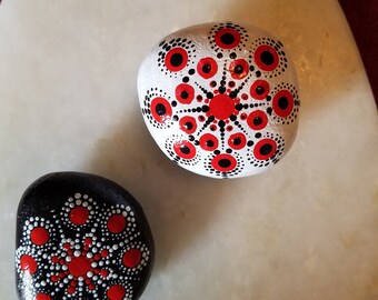 Hand-painted mandala rock #26