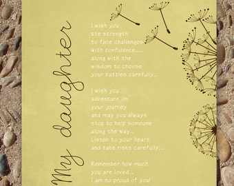 Graduation gift for daughter from mom, parents, motivatial inspirational typography wall Print 8x10