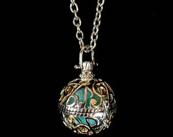 Aromatherapy Locket, Essential Oils Necklace, Diffuser Locket, Music Note Locket, Scent Necklace