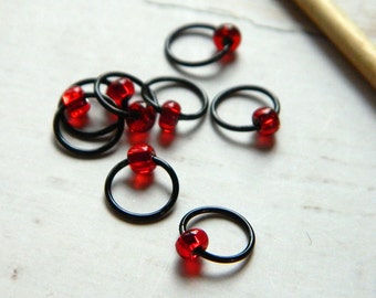 Volcanic / Knitting Stitch Markers - Dangle Free Snag Free - Small Medium Large Sizes Available