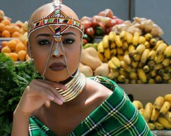 Traditional Ndebele Gold chocker. IDZILA.