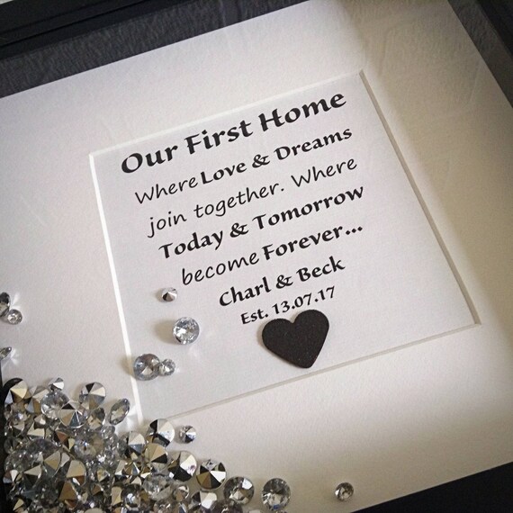 New Home Gift Quote Frame Housewarming Our First New Home Gift Quote Frame Housewarming Our First
