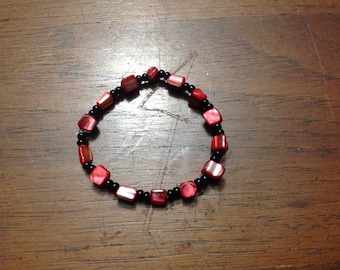 red + black bead bracelet