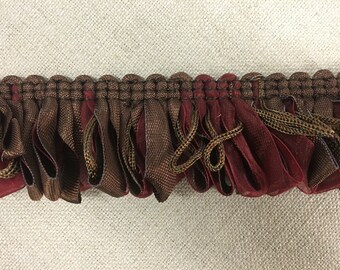 Loop Fringe - Red and Brown