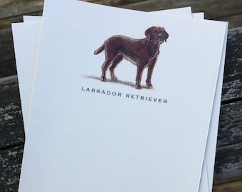 Chocolate Labrador Retriever Dog Note Card Set