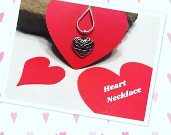 Heart Necklace, Love Necklace, Heart Jewelry Gift for Her