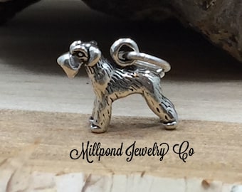 Schnauzer Charm, Schnauzer Pendant, Schnauzer Lover, Dog Lover, Dog Charm, Sterling Silver Charm, Sterling Silver Pendant, Small