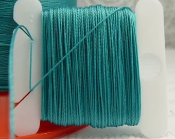 Topaz Blue Silk Like Beaders Secret Knotting Thread Beading Stringing Sewing 20 yards Polyester Card Bobbin