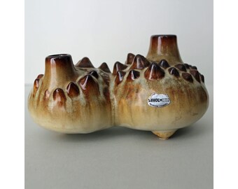 Einar Johansen, Soholm, Denmark. Stoneware Double Vase/Sculpture