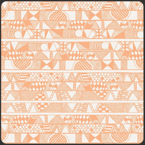 SALE Fitted Crib Sheet Native Band Apricot Aztec Crib