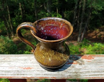 Red Mug, Large Mug, Coffee Mug, Ceramic Mug, Wheel Thrown Mug, Stoneware Mug, Handmade Mug, Gift for Her, Mug 16 oz
