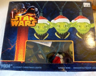 Star Wars Yoda Christmas String Lights Indoor Outdoor Original Box Fairy Lights