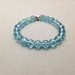 Blue Teal Fluorite or Fluorapatite Stretch Bead Bracelet for Mental Focus and Clarity, Purification and Protection