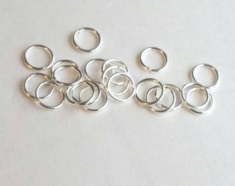 Silver Jump Rings, 6mm Silver Jump Rings, 6mm Split Rings, Jump Rings, 6mm Jump Rings, Jump Ring Pack, 6mm Silver Plated, Plated Jump Rings
