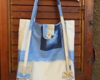 Tote bag, shopping bag, beach bag, handmade fabric bag