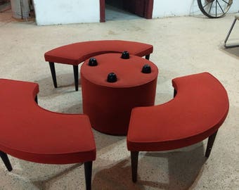 Unique Danish mod ottoman/bench/coffee table