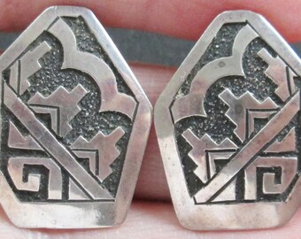 Sterling GN Artisan Etched Earrings