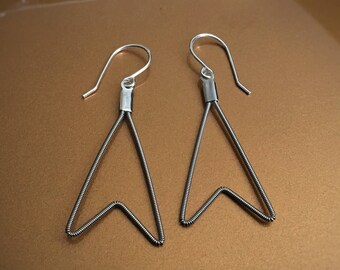 Chevron Guitar String Earrings