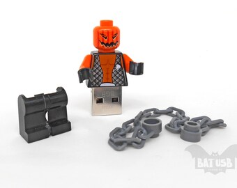Evil usb flash drive 8/16/32/64GB - Memory Stick - Lego® original Minifigure - Halloween Evil Pumpkin Jack O' Lantern chain - With legs cap
