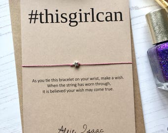Wish Bracelet - #thisgirlcan sentiment card with envelope