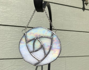 Iridescent Amber Macintosh Rose Suncatcher