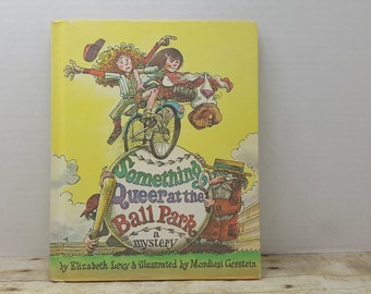 Something Queer at the Ball Park, a mystery, 1975, Elizabeth Levy, Mordicai Gerstein, vintage kids book