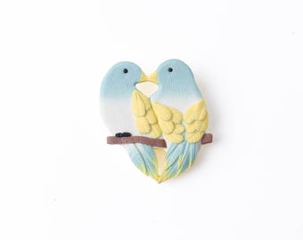 Cute handmade bird brooch Birdie pin Bird lover gift Bird jewelry Bird brooch pin Birdy brooch Small present Polymer clay brooch