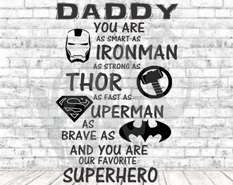 Superhero Daddy, SVG, PNG, DXF, Vinyl Design, Circut, Cameo, Cut File, Dad Decal, Dad shirt, Fathers Day svg, Dad Svg, Father Svg, Super Dad