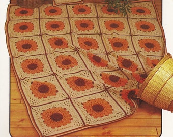 Sunflower Afghan & Pillow, Annie's Attic Crochet Pattern Leaflet 87A71