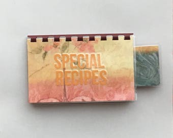 Handmade Pinkish Beige 'Special Recipes' Blank Recipe book for Personal Recipes