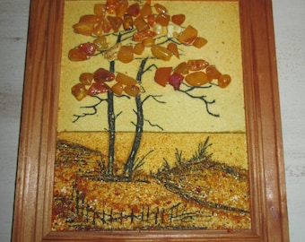 Handmade Genuine Baltic Amber Picture (Framed)
