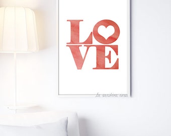 Mother's day gift, Love wall art, Love print, Love wall decor, Bedroom art, Love poster, printable art #0002R