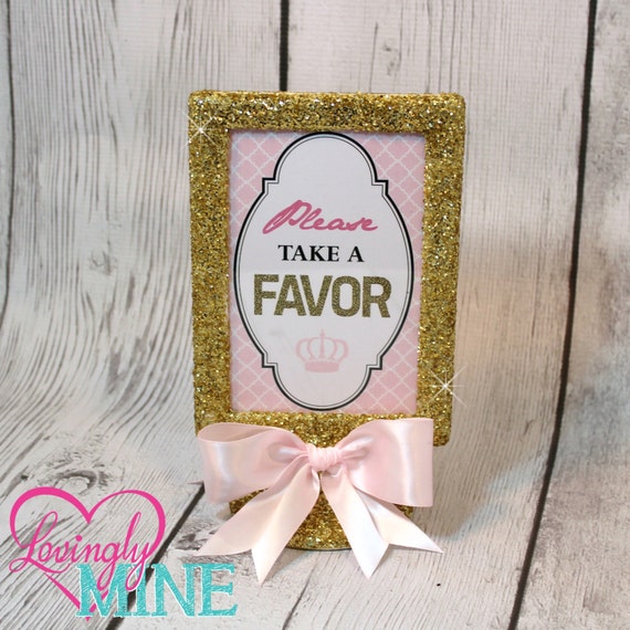 Glitter Gold Baby Pink Princess 4x6 Frame Perfect For Any