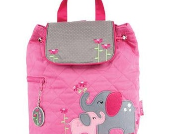 Personnalisé Stephen Joseph bambin matelassé Elephant sac à dos, monogramme enfants sac à dos, sac à dos pour enfants d’âge préscolaire sac à dos