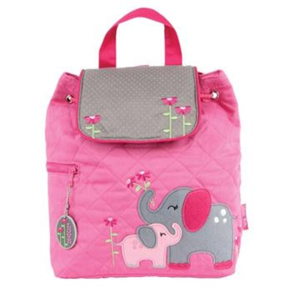 Personalized Stephen Joseph Toddler Quilted Elephant Backpack, Monogrammed Kids Backpack, Children's Backpack, Preschool Backpack