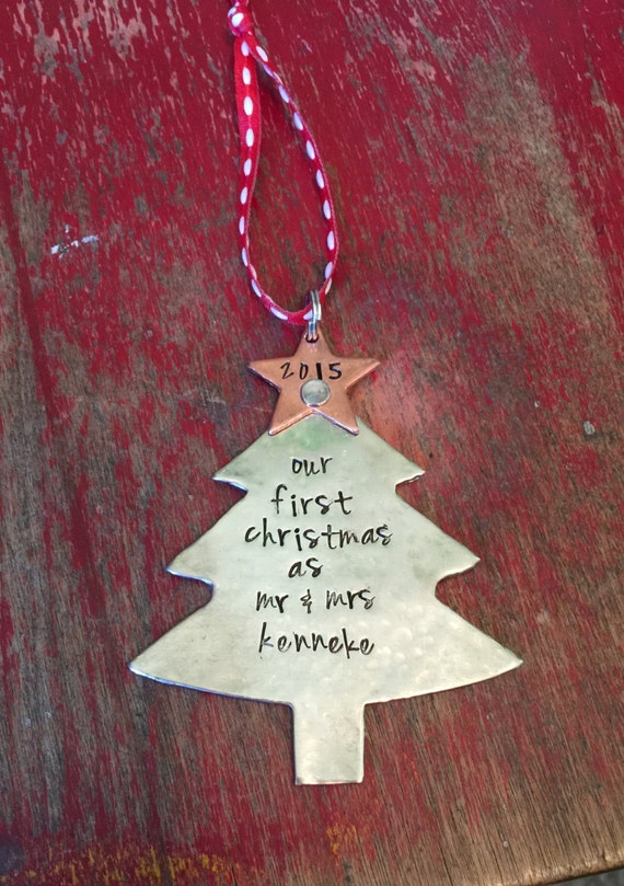 Our first Christmas ornamentstamped personalized ornament