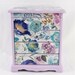 Wood Jewelry Box Flip Lid Mirror Ring Section Necklace Hooks Decoupaged Floral