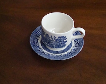 Churchill England WILLOW BLUE Large Tea Cup and Saucer!
