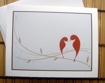 Love Birds Folded Note Cards - Set of 12