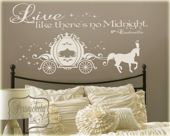 Items similar to Cinderella Carriage vinyl wall art sticker with Live ...
