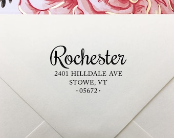 Return Address Stamp, Custom Address Stamp, Personalized Self-Inking Stamp, Wooden Rubber Stamp, Family Name Stamp, Wedding Address Stamp
