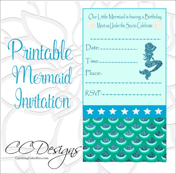 Mermaid Party Invitations Printable Free 4