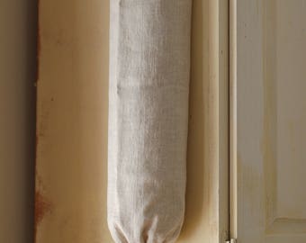 Linen Plastic Bag Holder / Grocery Bag Holder / Natural Linen