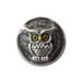 Silver Owl Black Organic Unique Snap Charm Fits 18-20mm Ginger Snaps, Noosa, Magnolia & Vine, Others